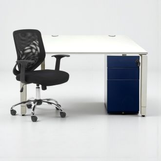 Altea Chair, Used Haworth Desk, & Bisley Pedestal Set