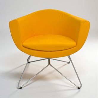 Used Profim Yellow Fabric Tub Chair