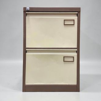 Used 2 Drawer Filing Cabinet - Coffee & Cream - Front