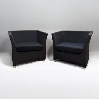 Second Hand Black Fabric Armchairs - Set of 2 - Main