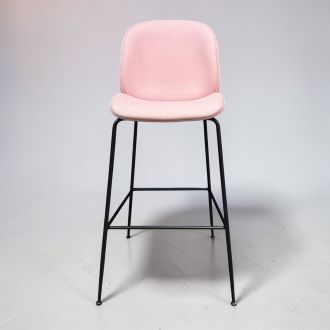 Used Pink Fabric Bar Stool - Front