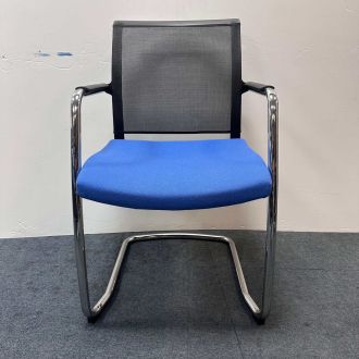 Used Mesh Back Meeting Room Chair - Blue Seat