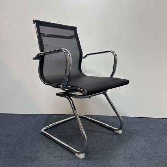 Used Black Mesh Back Meeting Chair