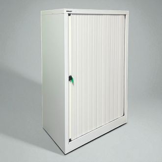 Used Bisley White Tambour Cupboard