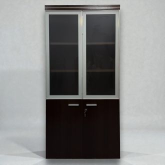 Used Walnut Cupboard - Perspex Doors - Front