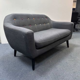 Used Dark Grey Fabric 2 Seater Sofa