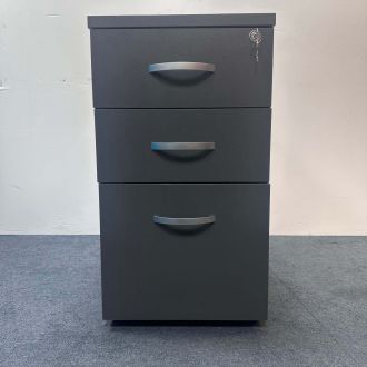Used Anthracite Desk Height Pedestal - Front
