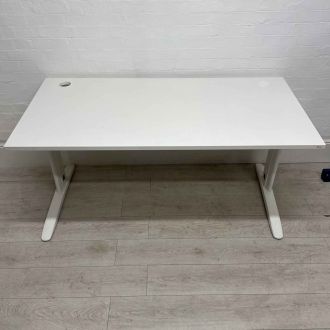 Second Hand White Office Desk - Cable Managed Legs