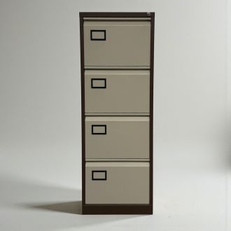 Used 4 Drawer Filing Cabinet - Coffee & Cream - Front