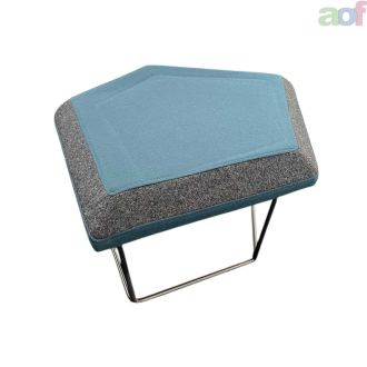 Second Hand Fabric Footstool - Blue