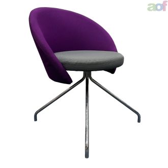Second Hand Fabric Lobby Chair - Purple & Grey