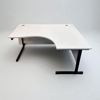 Used Right-Handed White Corner Desk - Front
