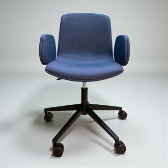Used Dark Blue Fabric Meeting Chair