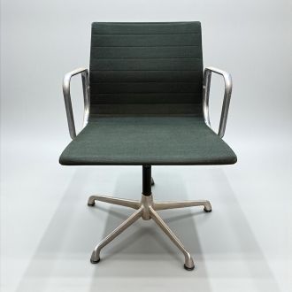 Used Eames ICF Dark Green Fabric Meeting Chair - Front