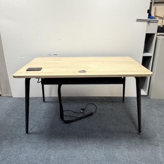 Used Actiu Oak Meeting Table - Power Module - Front