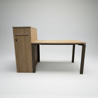 Used Oak Office Desk & Storage Cabinet