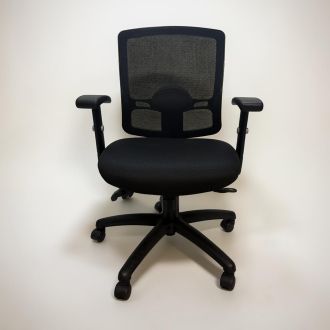 Used Black Mesh Back Office Chair - Fabric Seat - Front