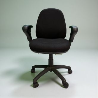 Used Black Fabric Office Chair - Front
