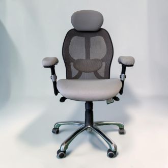  Second Hand ERGO Luxury Mesh Back Executive Chair – Grey - Front