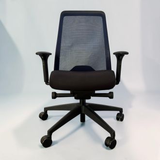 Second Hand Interstuhl Office Chair - Blue Mesh Back - Front