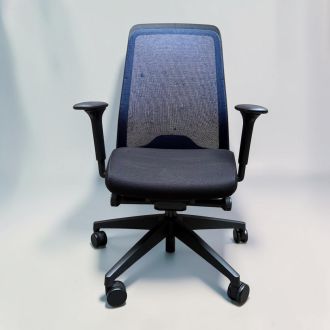 Second Hand Interstuhl Office Chair - Blue Mesh Back - Front