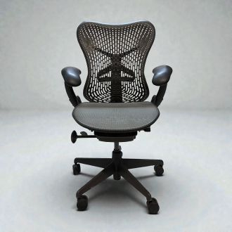 Used Herman Miller Mirra Chair - Light Grey - Front