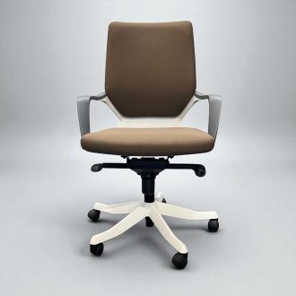 Second Hand Beige Office Chair with White Frame - Front