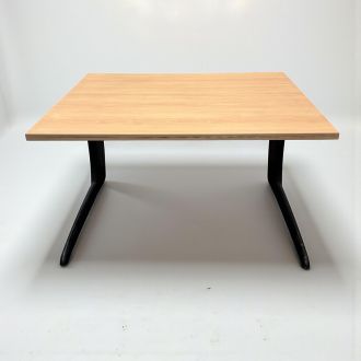 Used Maple Office Desk - Black Frame - Front