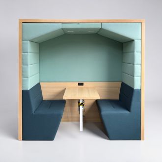 Used Open Meeting Booth - Teal & Beech