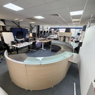 Used Oak & Walnut Reception Desk 