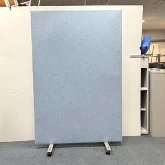 Used Blue Fabric Freestanding Screen - Front
