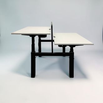 Second Hand White Twin Sit/Stand Desk - Front