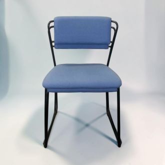 Second Hand Blue Fabric Stacking Chairs - Set of 2