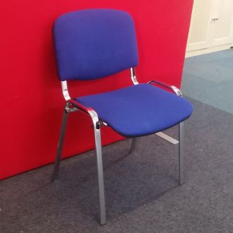 Used Dark Blue Fabric Stacking Chair