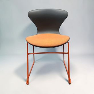 Used Stacking Chair - Orange & Dark Grey