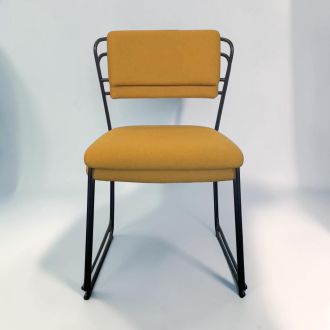 Second Hand Yellow Fabric Stacking Chairs - Set of 2