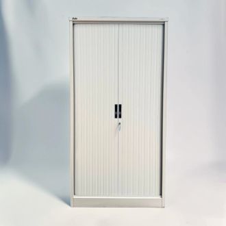 Second Hand Silverline Tambour Cupboard – Silver - Front