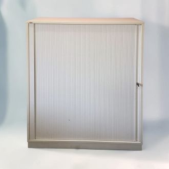 Used White Tambour Cupboard - 1200mm