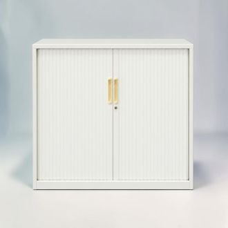 Used White Half-Height Tambour Cupboard