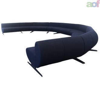 Second Hand Blue Fabric U-Shaped Sofa