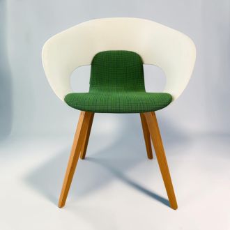 Second Hand Skandiform Visitor Chair – Green & White - Front