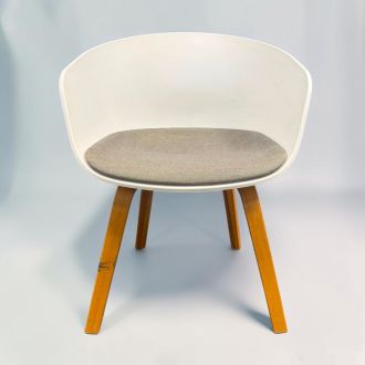 Second Hand HAY Visitor AAC Chair – Grey Seat & Oak Legs - Front