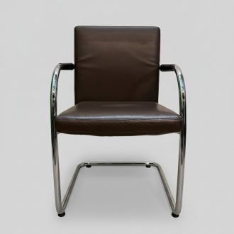 Used Vitra Dark Brown Leather Meeting Chair