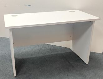 Used White Office Desk - Panel Legs