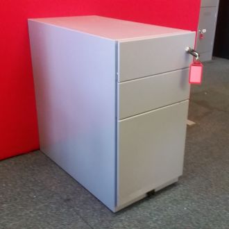 Used Bisley Traffic White Slimline Mobile Pedestal