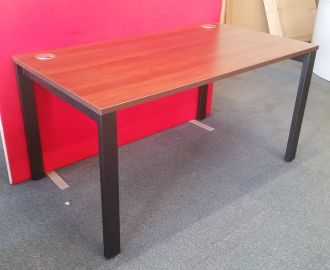Ex-Display Unite Walnut Bench Desk - Goal Post Legs