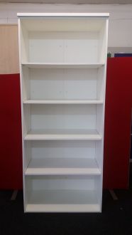 Used White Bookcase - 1905mm Height - Front