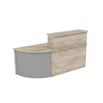 Unite Grey Craft Oak Reception Desk with Corner Unit