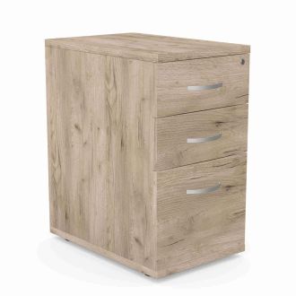 Unite Plus Desk High Pedestal-Wood - Grey Craft Oak