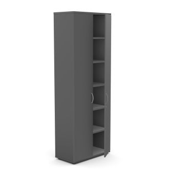 Unite Plus 2 Door Wooden Cupboard - 2210mm-Wood - Graphite